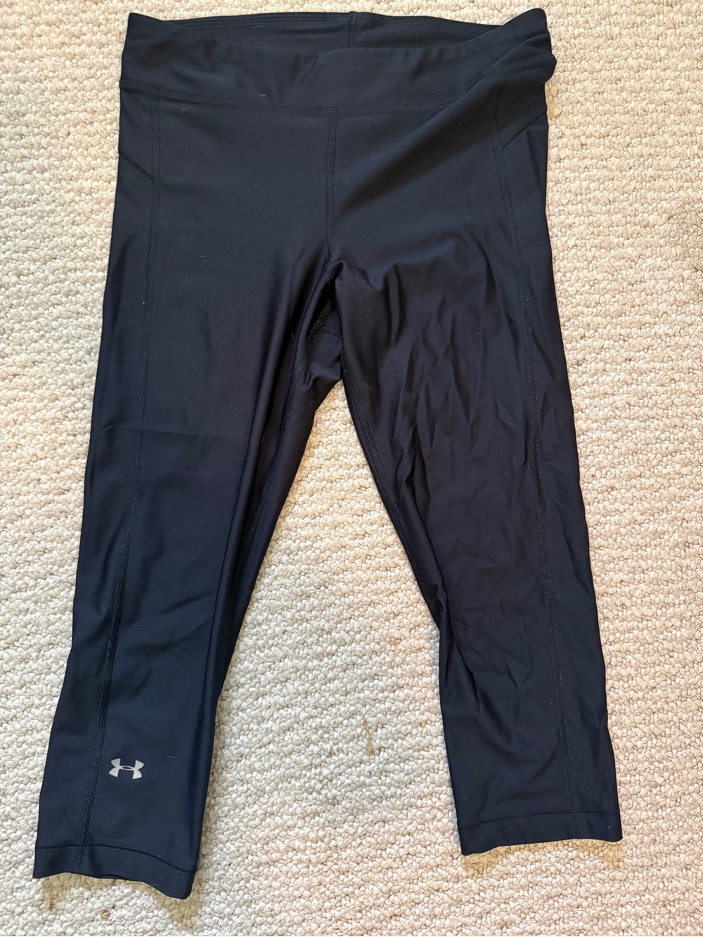 Under Armour Black Capri Leggings with Reflective Logo